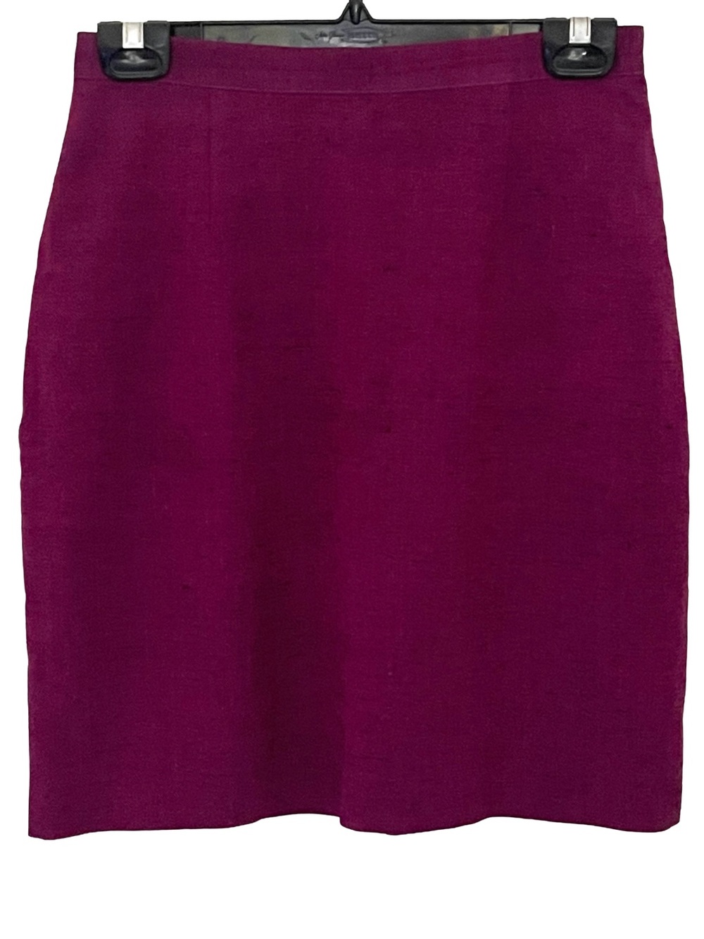 Virani Vintage Raw Silk Pencil Skirt Magenta S